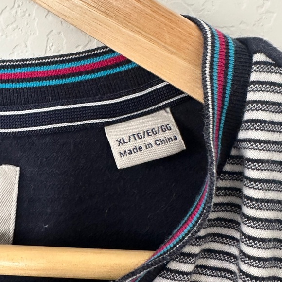 Original Penguin Navy and Gray Striped Tee - Picture 4 of 5